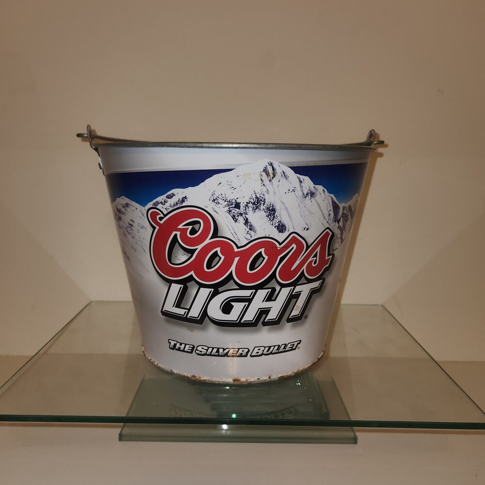 Coors Light Silver Bullet Galvanized Bucket with Handle